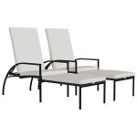 Vidaxl chaises longues avec repose - pied 2 pcs r�sine tress�e marron