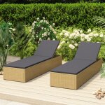 Vidaxl chaise longue rsine tresse marron et gris fonc