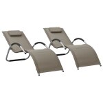 Vidaxl chaises longues textilne 2 pcs taupe et gris