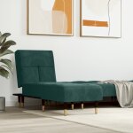 Vidaxl chaise longue vert foncé velours Vidaxl chaise longue vert foncé velours