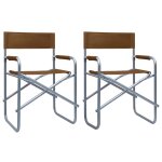 Vidaxl chaises de metteur en scène 2 pcs acier marron Vidaxl chaises de metteur en scène 2 pcs acier marron