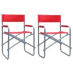 Vidaxl chaises de metteur en scène 2 pcs acier rouge Vidaxl chaises de metteur en scène 2 pcs acier rouge