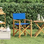 Vidaxl chaise de metteur en scène pliante bleu bois teck massif Vidaxl chaise de metteur en scène pliante bleu bois teck massif