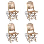 Vidaxl chaises pliables d'extérieur bambou 4 pcs Vidaxl chaises pliables d'extérieur bambou 4 pcs
