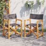 Vidaxl chaises pliables de jardin lot de 2 gris fonc� tissu