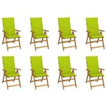 Vidaxl chaises pliables de jardin avec coussins 8 pcs bois d'acacia