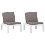 Vidaxl chaises de salon de jardin avec coussins 2 pcs plastique blanc