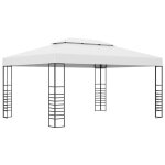Vidaxl chapiteau de jardin acier enduit de poudre 4x3x2, 7 m blanc