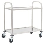 Vidaxl chariot de cuisine a 2 niveaux 95x45x83, 5 cm acier inoxydable