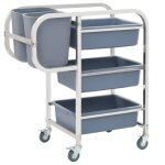 Vidaxl chariot de cuisine avec rcipients en plastique 82x43, 5x93 cm