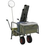 Vidaxl chariot de pêche vert avec 2 roues acier enduit de poudre Vidaxl chariot de pêche vert avec 2 roues acier enduit de poudre