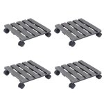 Vidaxl chariots � plantes 4 pcs gris 30x30x7, 5 cm wpc