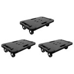 Vidaxl chariots de transport 3 pcs noir polypropyl�ne 300 kg