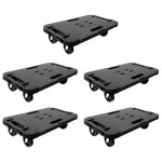 Vidaxl chariots de transport 5 pcs noir polypropyl�ne 300 kg