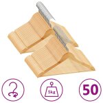 Vidaxl cintres antid�rapants 50 pcs bois dur