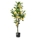 Vidaxl citronnier artificiel 136 feuilles 120 cm vert