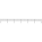Vidaxl cl?ture de jardin avec dessus en lance acier 10, 2 x 0, 6 m noir