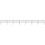 Vidaxl cl?ture de jardin avec dessus en lance acier 11, 9 x 0, 8 m noir