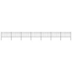 Vidaxl cl?ture de jardin avec dessus en lance acier 11, 9 x 1 m noir