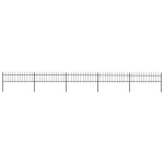 Vidaxl cl?ture de jardin avec dessus en lance acier 8, 5 x 0, 6 m noir