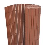 Vidaxl cl?ture de jardin double face pvc 90 x 500 cm marron