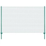 Vidaxl cl��ture en grillage m�tallique avec poteaux acier 25x1, 5 m vert