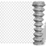 Vidaxl cl��ture Ã mailles losang�es acier galvanis� 25x0, 8 m argent�