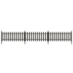 Vidaxl clture  piquets avec poteaux 3 pcs wpc 614x80 cm