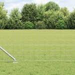 Vidaxl cl�ture euro avec 7 poteaux a pointe 0. 4x10 m en acier galvanis�