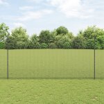 Vidaxl cl�ture en fil soud� avec 10 poteaux en u gris 1, 5 x 10 m acier