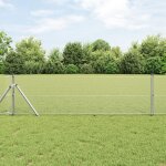 Vidaxl cl�ture en fil soud� avec 13 poteaux 0, 6 x 25 m en acier galvanis�