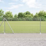 Vidaxl cl�ture en fil soud� avec 13 poteaux a flasque 0. 8x25 m acier galvanis�