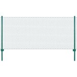 Vidaxl clture en grillage mtallique avec poteaux acier 25x0, 75m vert
