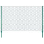 Vidaxl cl�ture en grillage m�tallique avec poteaux acier 25x2 m vert