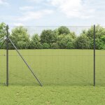 Vidaxl cl�ture en grillage soud� avec 7 poteaux gris 1, 4x50 m acier