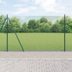 Vidaxl cl�ture grillag�e soud�e avec 13 poteaux verts de 1. 5x25 m en acier