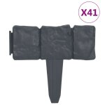 Vidaxl cl�ture de jardin aspect de pierre 41 pcs plastique 10 m