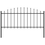 Vidaxl clôture de jardin à dessus en lance acier (0, 5 - 0, 75)x1, 7 m noir Vidaxl clôture de jardin à dessus en lance acier (0, 5 - 0, 75)x1, 7 m noir