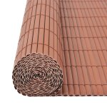 Vidaxl cl�ture de jardin double face pvc 150x500 cm gris marron bambou