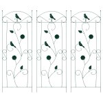 Vidaxl cl�ture de jardin treillis 3 pcs vert 112 x 40 cm acier