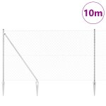 Vidaxl cl�ture en maillons de cha�ne avec 7 poteaux en pointe 1. 6x10 m acier galvanis�