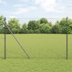 Vidaxl cl�ture en maillon ensemble de 2 gris acier 25 x 1, 5 m durable