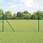 Vidaxl cl�ture avec poteaux gris 1. 4 x 100 m acier recouvert de pvc