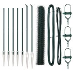 Vidaxl cl�ture avec poteaux vert 1 x 10 m acier recouvert de pvc