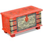 Vidaxl coffre de rangement bois de manguier rouge 80 x 40 x 45 cm