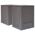 Vidaxl composteurs de jardin 2 pcs marron 60x60x83 cm 600 l