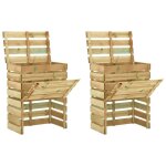 Vidaxl composteur de jardin  lattes 2 pcs 80x50x100 cm pin imprgn