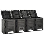Vidaxl composteur de jardin noir 1600 l