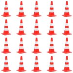 Vidaxl c�nes de signalisation r�fl�chissants 20pcs rouge et blanc 50cm