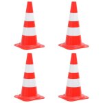 Vidaxl c�nes de signalisation r�fl�chissants 4 pcs rouge et blanc 50cm